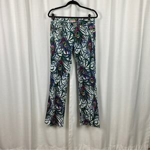 Lilly Pulitzer Tickle Me Fancy Peacock Feather Palm Beach Fit Pants Sz.6